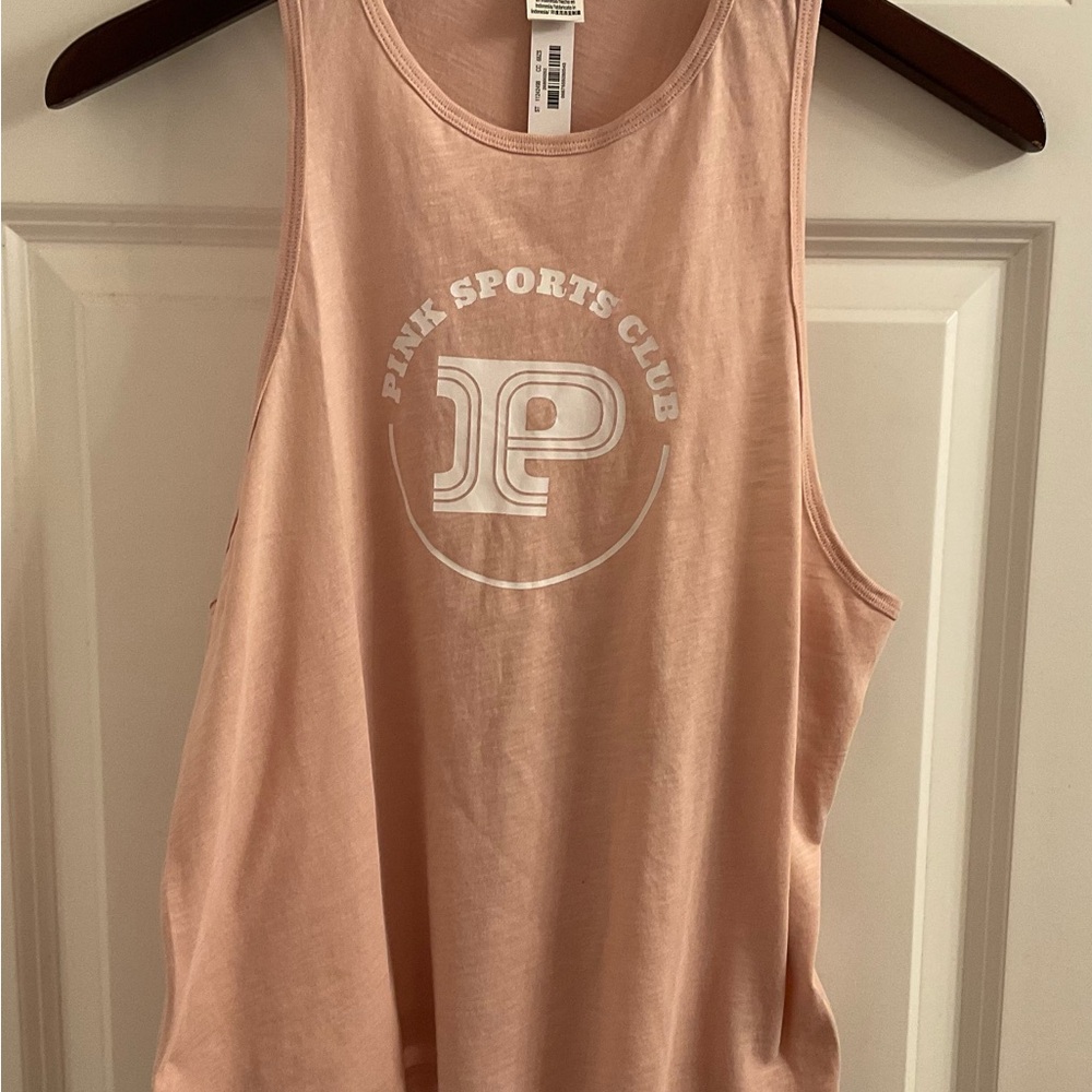 PINK Victoria’s Secret Cotton Cropped Racerback Tank Top - NWT - Medium - Picture 3 of 8